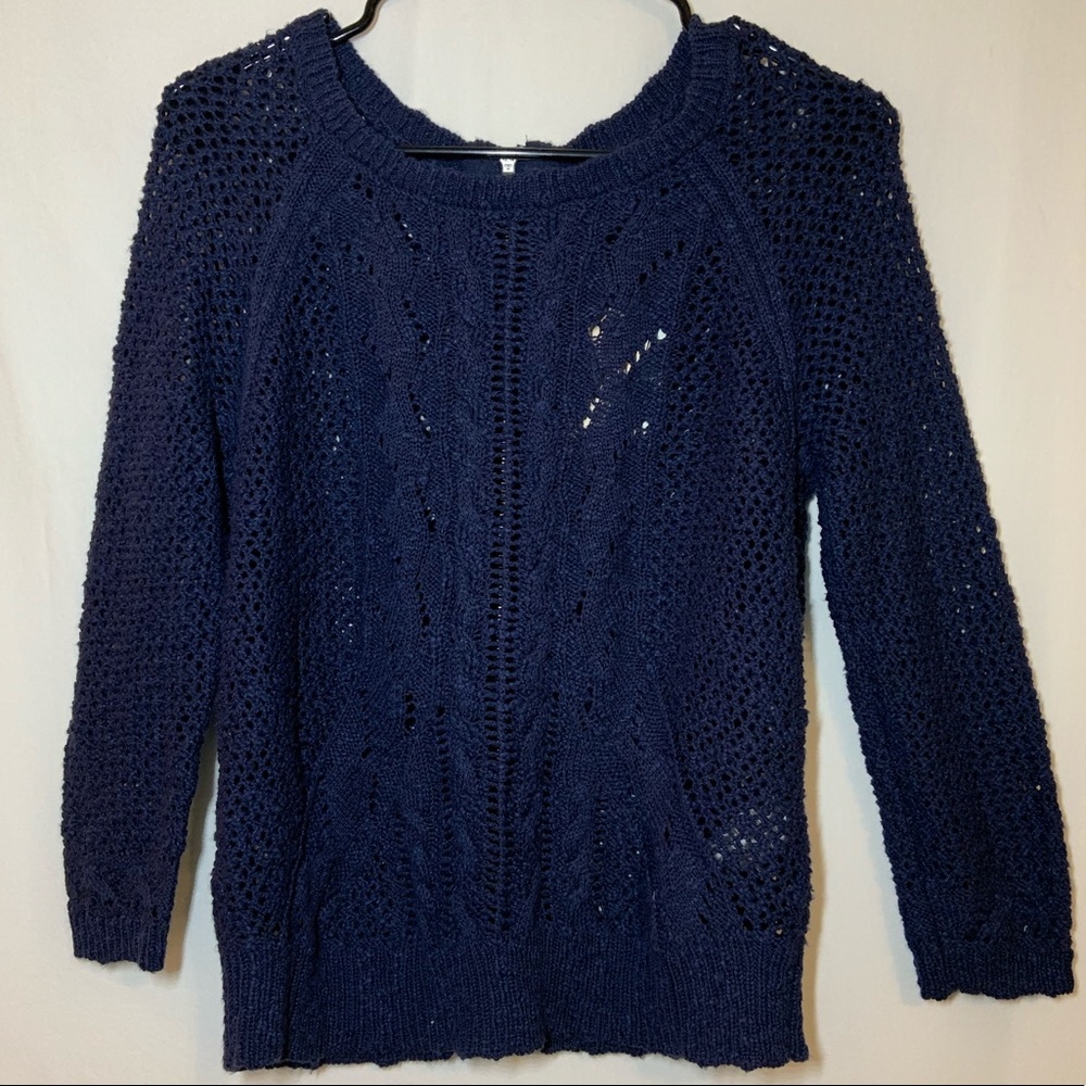 Lucky Brand Zip Back Knit Sweater NWT
